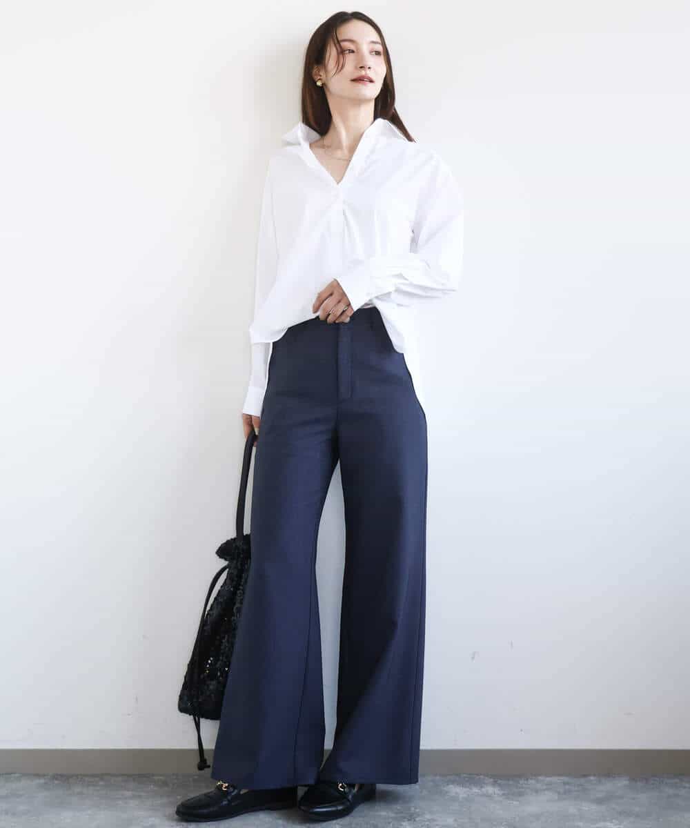 FKBGD27140 MK MICHEL KLEIN(MK ミッシェルクラン) [接触冷感/防シワ/洗える]コットン混ベーシックシャツ（無地） ピンク