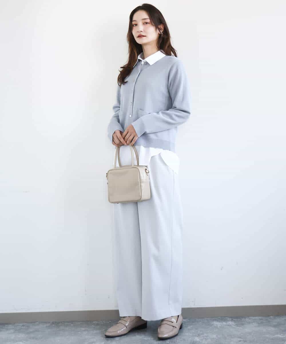 FKBGD27140 MK MICHEL KLEIN(MK ミッシェルクラン) [接触冷感/防シワ/洗える]コットン混ベーシックシャツ（無地） ピンク