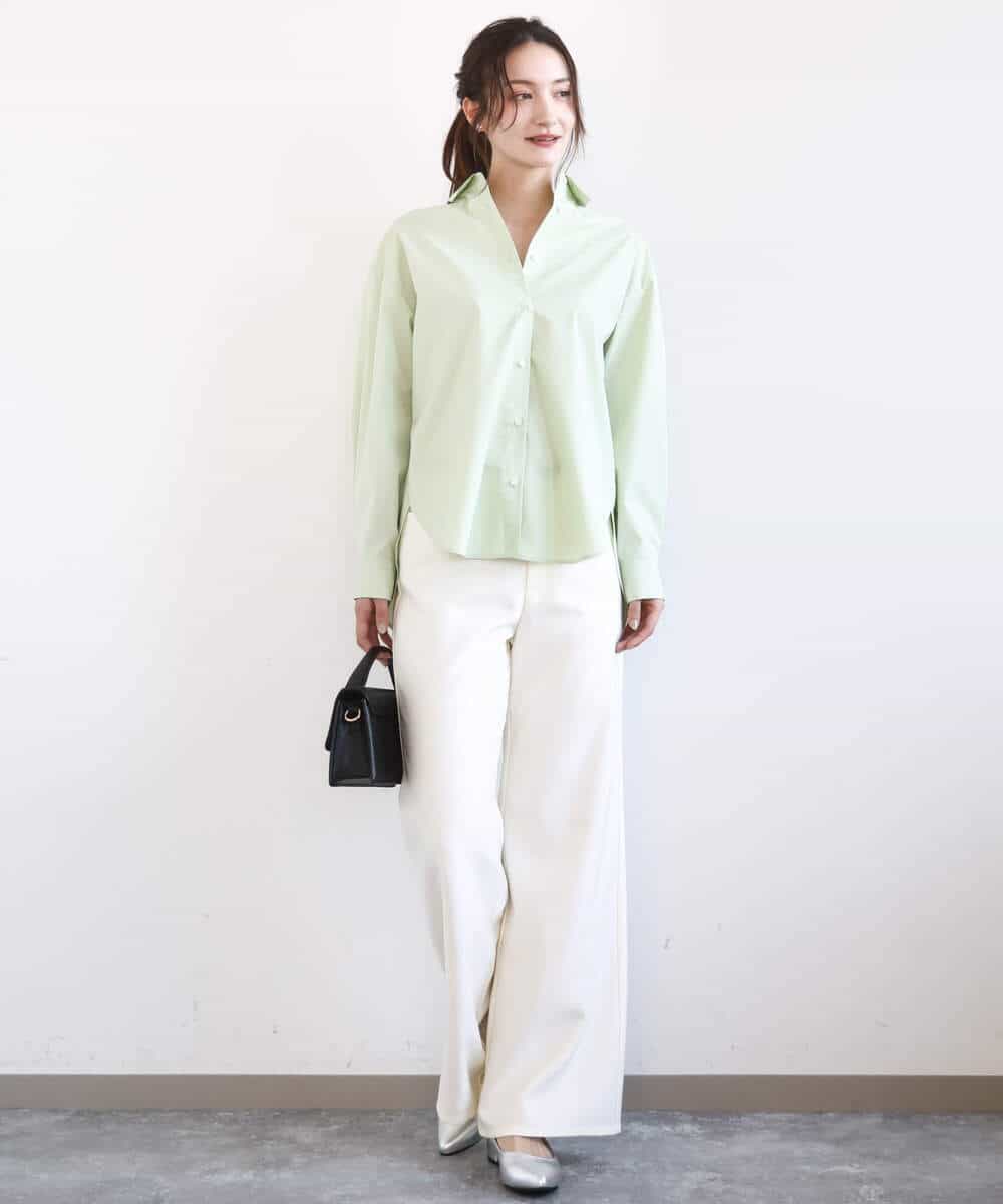 FKBGD27140 MK MICHEL KLEIN(MK ミッシェルクラン) [接触冷感/防シワ/洗える]コットン混ベーシックシャツ（無地） ピンク