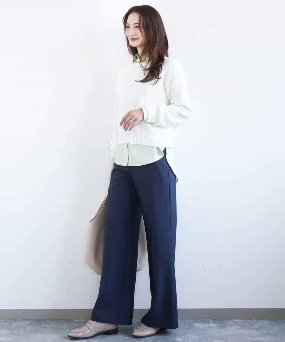 FKBGD27140 MK MICHEL KLEIN(MK ミッシェルクラン) [接触冷感/防シワ/洗える]コットン混ベーシックシャツ（無地） ピンク