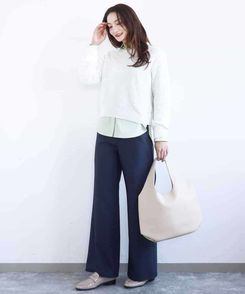 FKBGD27140 MK MICHEL KLEIN(MK ミッシェルクラン) [接触冷感/防シワ/洗える]コットン混ベーシックシャツ（無地） ピンク