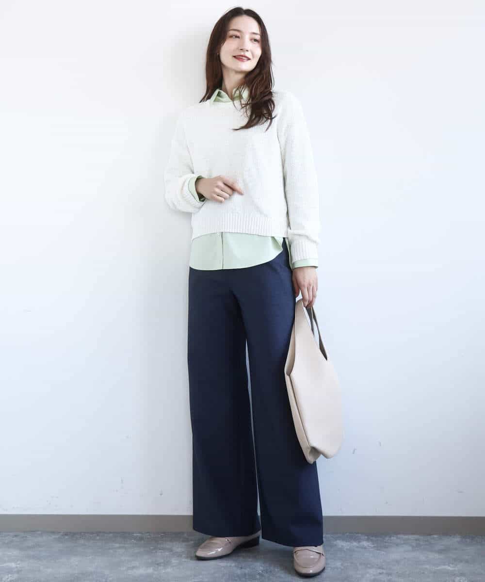 FKBGD27140 MK MICHEL KLEIN(MK ミッシェルクラン) [接触冷感/防シワ/洗える]コットン混ベーシックシャツ（無地） ピンク