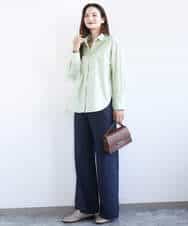 FKBGD27140 MK MICHEL KLEIN(MK ミッシェルクラン) [接触冷感/防シワ/洗える]コットン混ベーシックシャツ（無地） ピンク