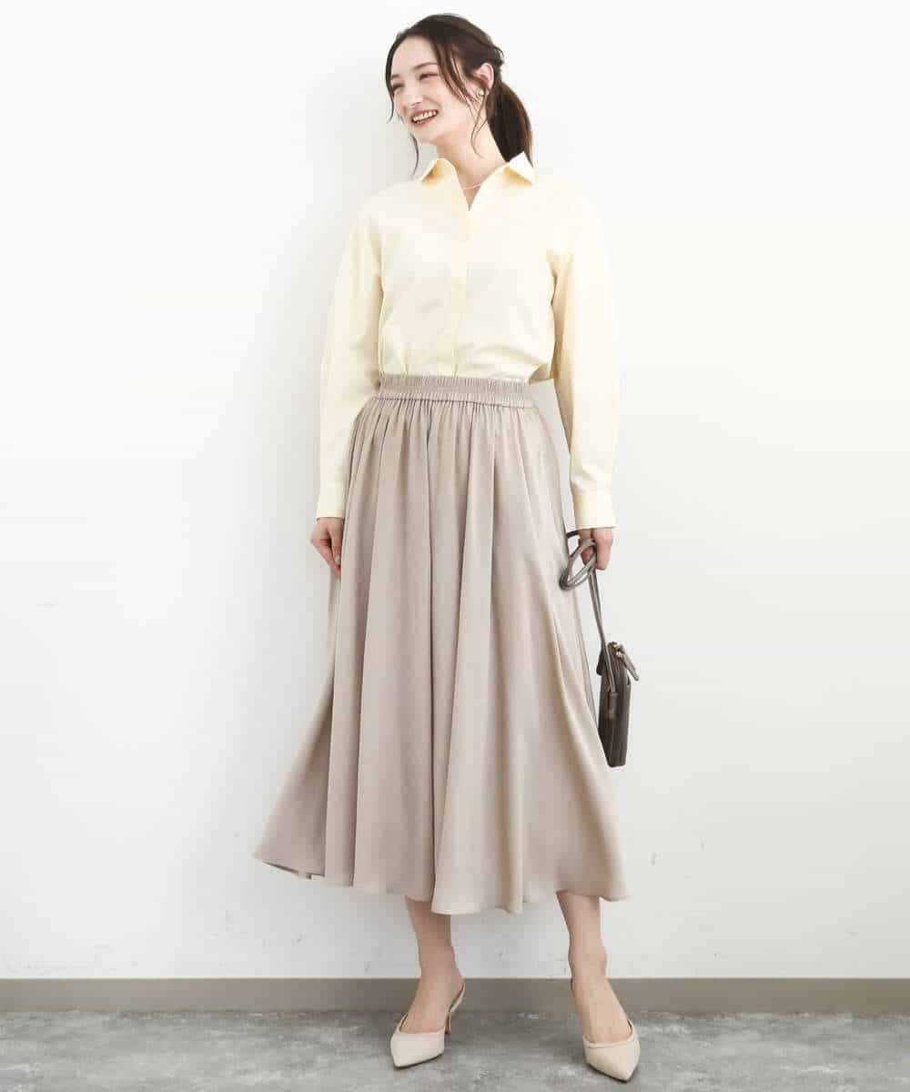 FKBGD27140 MK MICHEL KLEIN(MK ミッシェルクラン) [接触冷感/防シワ/洗える]コットン混ベーシックシャツ（無地） ピンク
