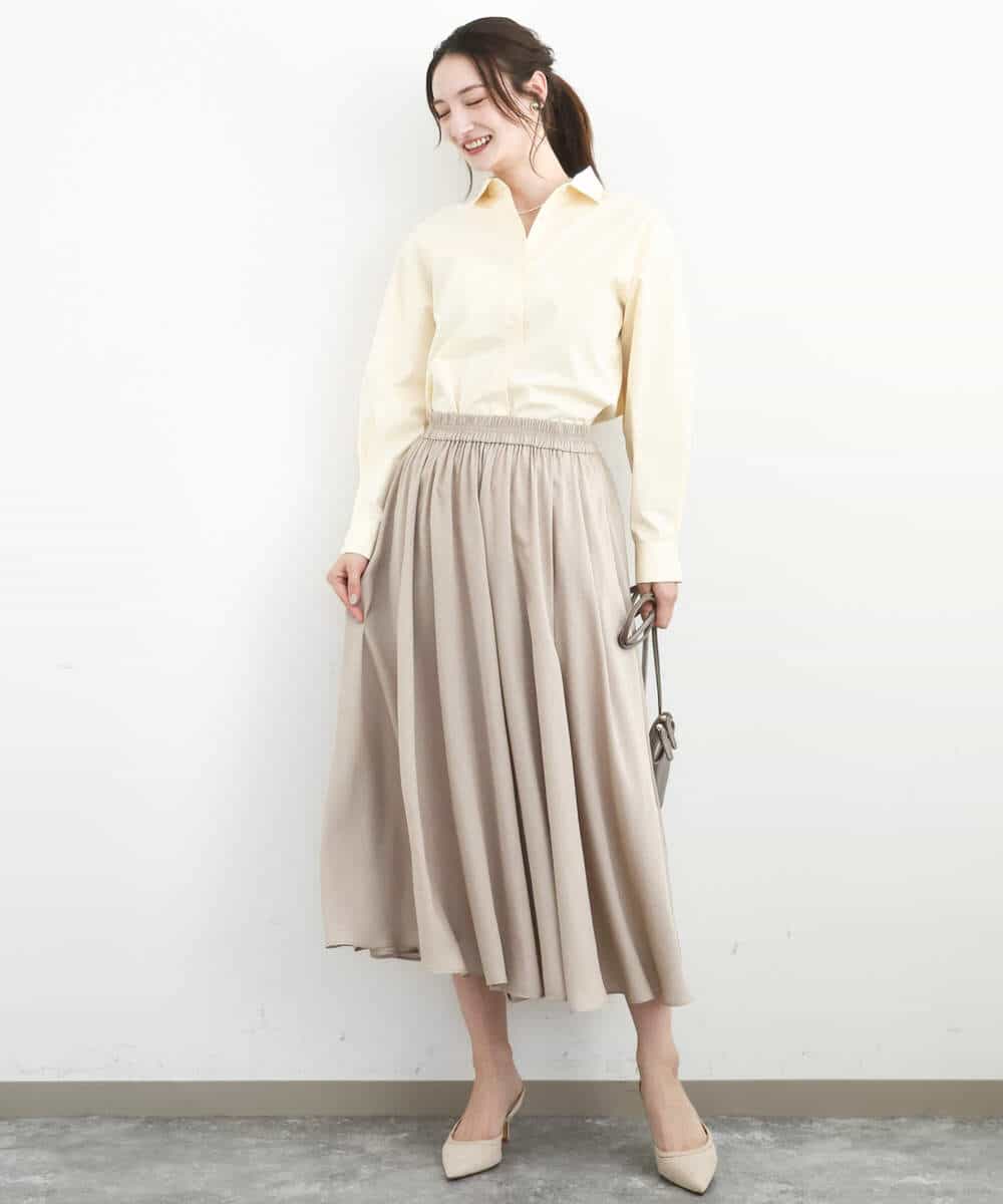FKBGD27140 MK MICHEL KLEIN(MK ミッシェルクラン) [接触冷感/防シワ/洗える]コットン混ベーシックシャツ（無地） ピンク
