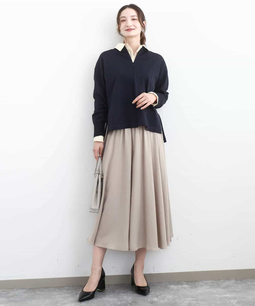 FKBGD27140 MK MICHEL KLEIN(MK ミッシェルクラン) [接触冷感/防シワ/洗える]コットン混ベーシックシャツ（無地） ピンク