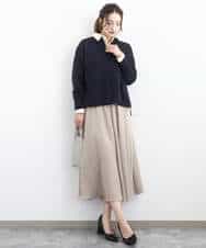 FKBGD27140 MK MICHEL KLEIN(MK ミッシェルクラン) [接触冷感/防シワ/洗える]コットン混ベーシックシャツ（無地） ピンク