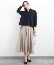 FKBGD27140 MK MICHEL KLEIN(MK ミッシェルクラン) [接触冷感/防シワ/洗える]コットン混ベーシックシャツ（無地） ピンク