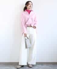 FKBGD27140 MK MICHEL KLEIN(MK ミッシェルクラン) [接触冷感/防シワ/洗える]コットン混ベーシックシャツ（無地） ピンク