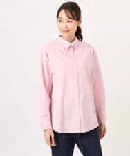 FKBGD27140 MK MICHEL KLEIN(MK ミッシェルクラン) [接触冷感/防シワ/洗える]コットン混ベーシックシャツ（無地） ピンク