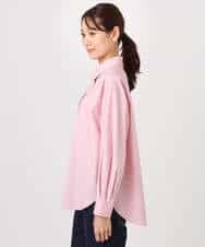 FKBGD27140 MK MICHEL KLEIN(MK ミッシェルクラン) [接触冷感/防シワ/洗える]コットン混ベーシックシャツ（無地） ピンク