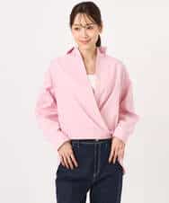 FKBGD27140 MK MICHEL KLEIN(MK ミッシェルクラン) [接触冷感/防シワ/洗える]コットン混ベーシックシャツ（無地） ピンク