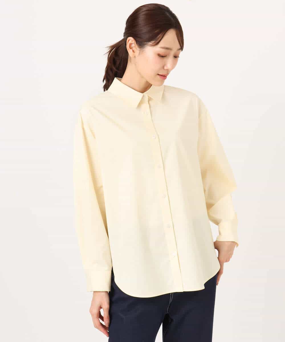 FKBGD27140 MK MICHEL KLEIN(MK ミッシェルクラン) [接触冷感/防シワ/洗える]コットン混ベーシックシャツ（無地） ピンク