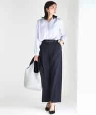 FKBGD32150 MK MICHEL KLEIN(MK ミッシェルクラン) [洗える]Vネックミニフリルブラウス ライトブルー