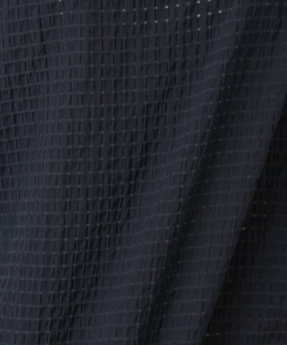 FKBGD45160 MK MICHEL KLEIN(MK ミッシェルクラン) [洗える]シアーチェック柄タックスリーブブラウス ライトグレー