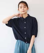 FKBHD60140 MK MICHEL KLEIN(MK ミッシェルクラン) [接触冷感/洗える]クロップド丈シャツ ベージュ