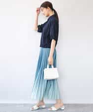 FKBHD60140 MK MICHEL KLEIN(MK ミッシェルクラン) [接触冷感/洗える]クロップド丈シャツ ベージュ