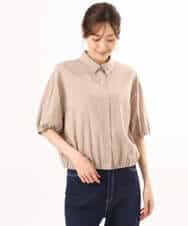 FKBHD60140 MK MICHEL KLEIN(MK ミッシェルクラン) [接触冷感/洗える]クロップド丈シャツ ベージュ