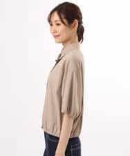 FKBHD60140 MK MICHEL KLEIN(MK ミッシェルクラン) [接触冷感/洗える]クロップド丈シャツ ベージュ