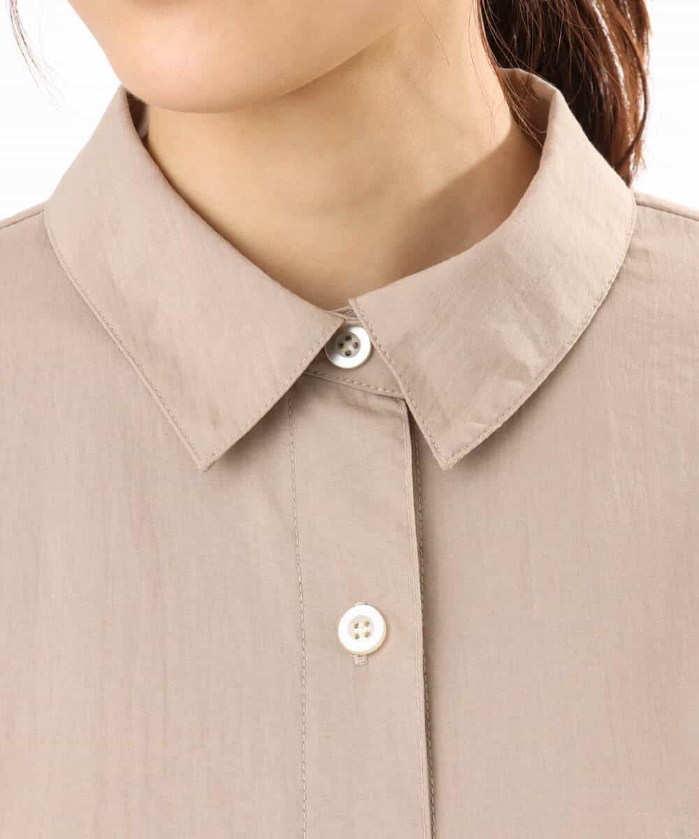 FKBHD60140 MK MICHEL KLEIN(MK ミッシェルクラン) [接触冷感/洗える]クロップド丈シャツ ベージュ