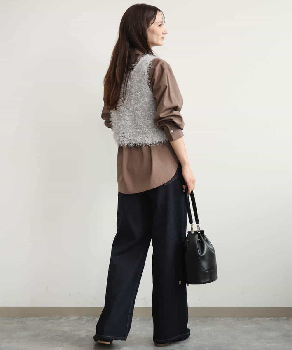 FKBJD27140 MK MICHEL KLEIN(MK ミッシェルクラン) [防シワ/洗える]コットン混ベーシックシャツ（無地） ホワイト