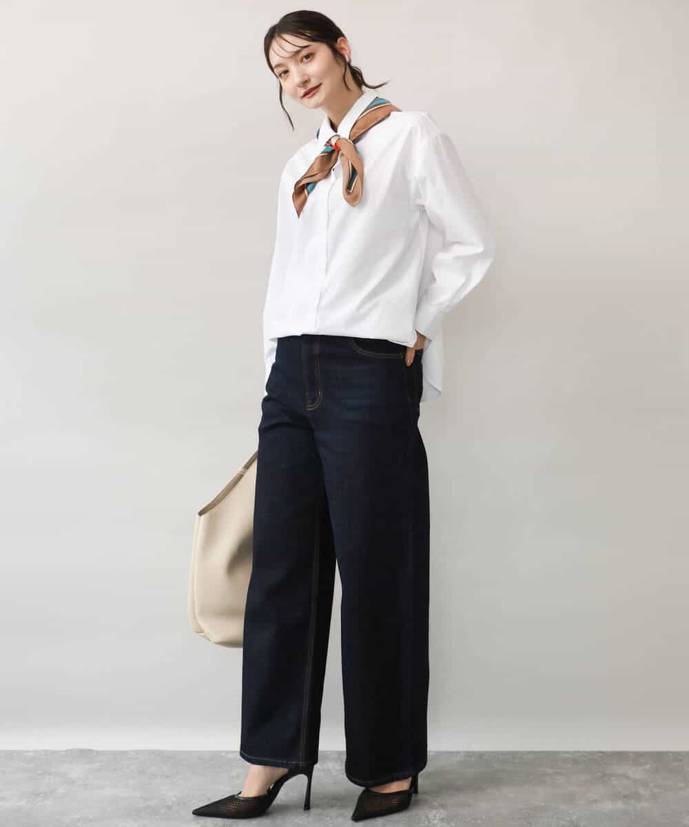 FKBJD27140 MK MICHEL KLEIN(MK ミッシェルクラン) [防シワ/洗える]コットン混ベーシックシャツ（無地） ホワイト