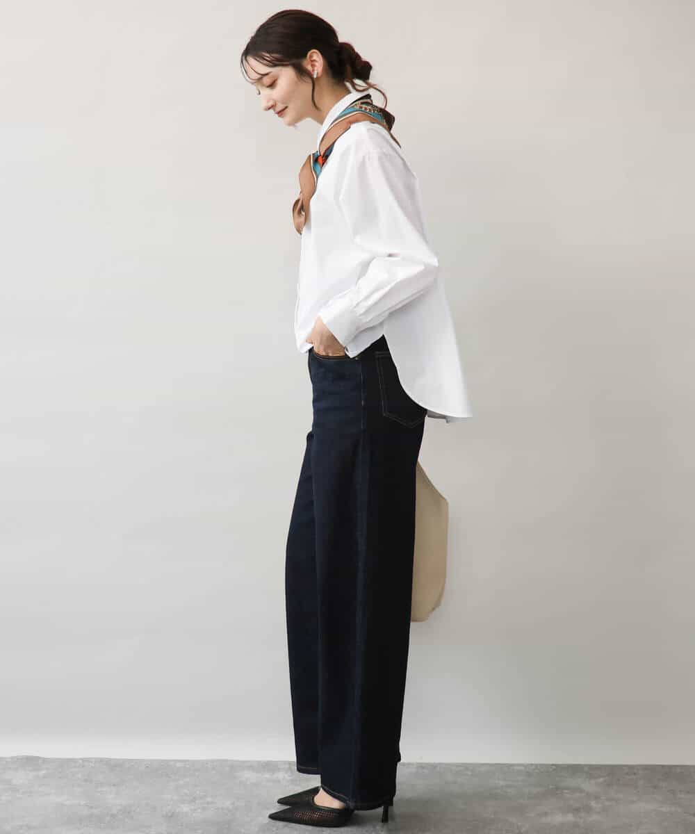 FKBJD27140 MK MICHEL KLEIN(MK ミッシェルクラン) [防シワ/洗える]コットン混ベーシックシャツ（無地） ホワイト