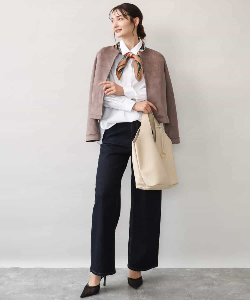 FKBJD27140 MK MICHEL KLEIN(MK ミッシェルクラン) [防シワ/洗える]コットン混ベーシックシャツ（無地） ホワイト