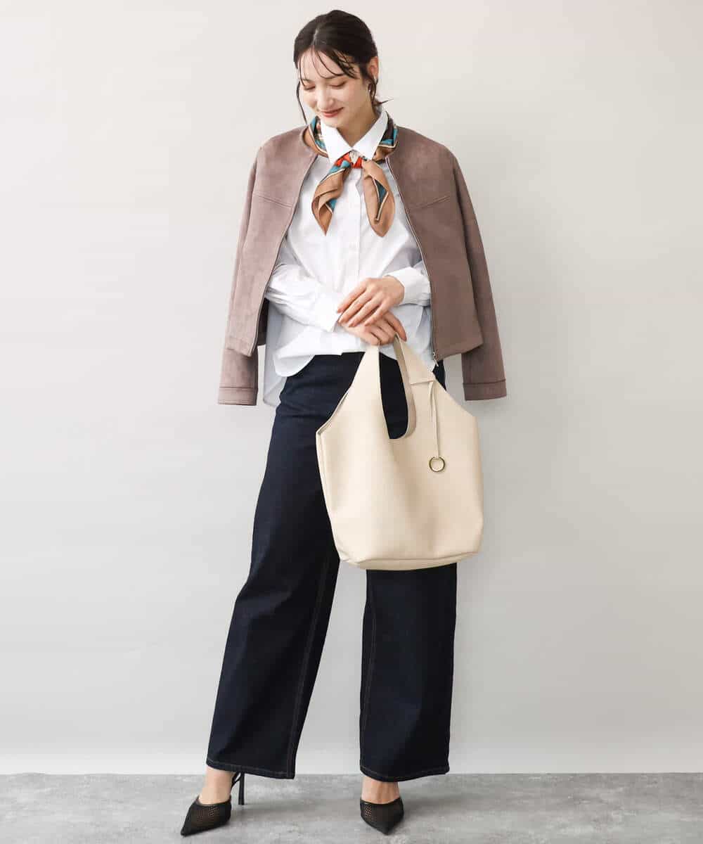 FKBJD27140 MK MICHEL KLEIN(MK ミッシェルクラン) [防シワ/洗える]コットン混ベーシックシャツ（無地） ホワイト