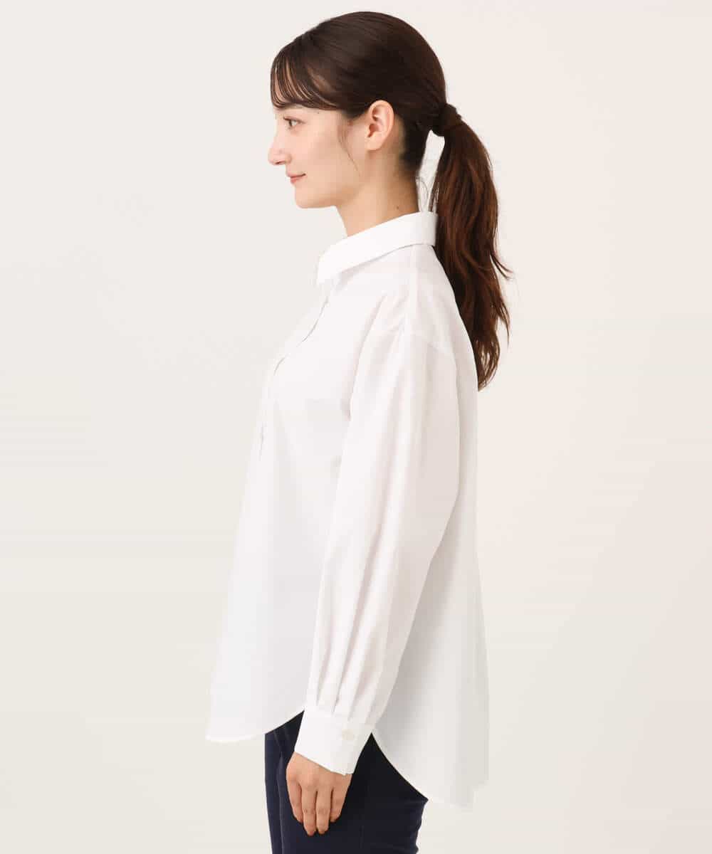 FKBJD27140 MK MICHEL KLEIN(MK ミッシェルクラン) [防シワ/洗える]コットン混ベーシックシャツ（無地） ホワイト