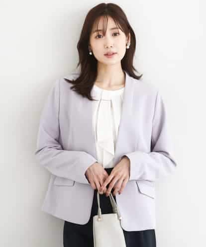 FKDFD10230 MK MICHEL KLEIN [洗える]セットアップ対応/ダブルクロス カラーレスジャケット