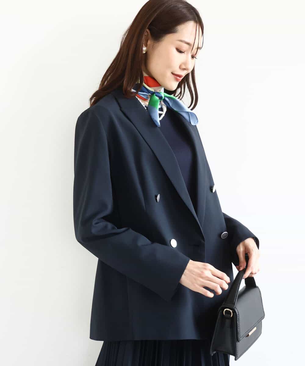 FKDFD15230 MK MICHEL KLEIN(MK ミッシェルクラン) [洗える]ダブルブレストジャケット ネイビー