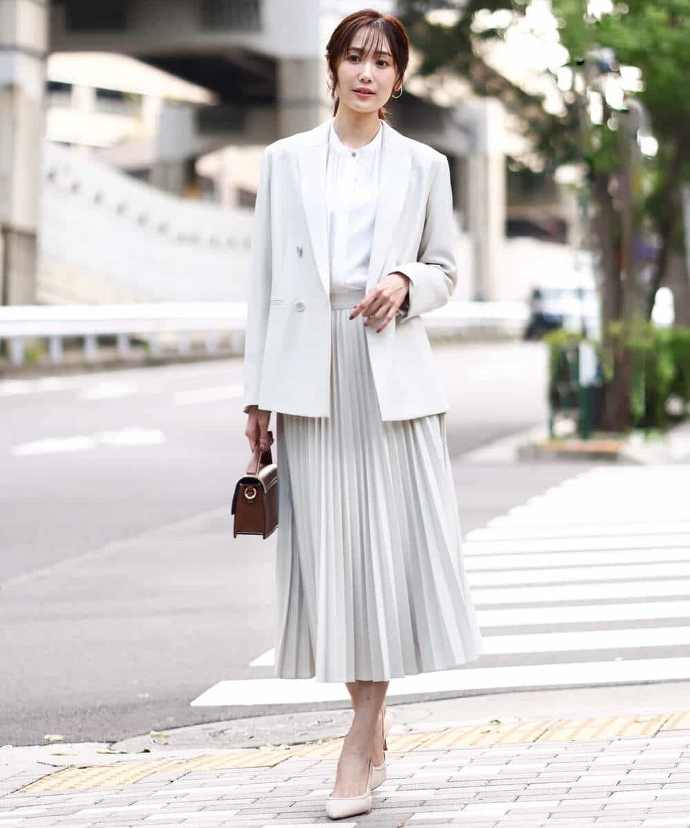 FKDFD15230 MK MICHEL KLEIN(MK ミッシェルクラン) [洗える]ダブルブレストジャケット ネイビー