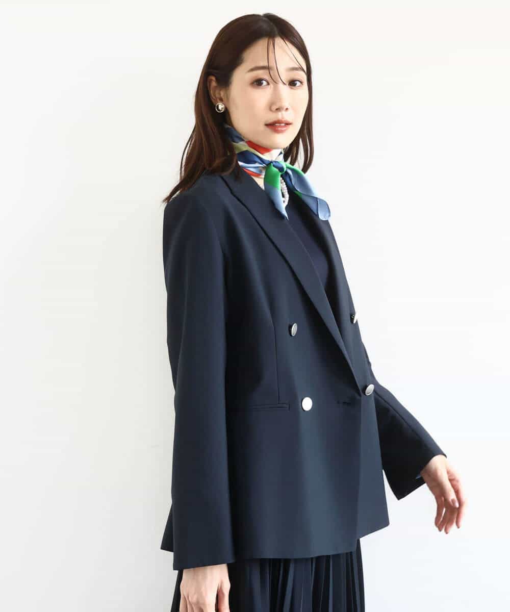 FKDFD15230 MK MICHEL KLEIN(MK ミッシェルクラン) [洗える]ダブルブレストジャケット ネイビー