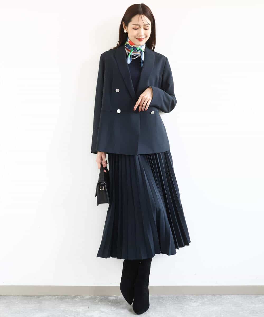 FKDFD15230 MK MICHEL KLEIN(MK ミッシェルクラン) [洗える]ダブルブレストジャケット ネイビー