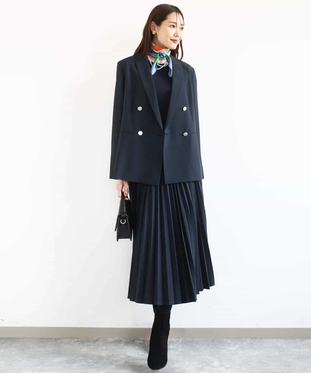 FKDFD15230 MK MICHEL KLEIN(MK ミッシェルクラン) [洗える]ダブルブレストジャケット ネイビー