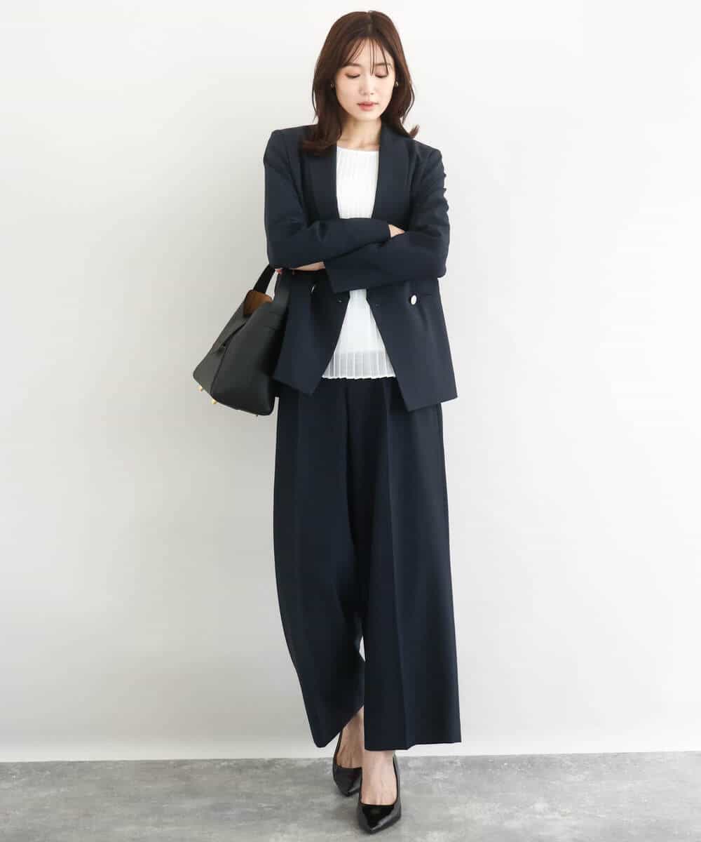 FKDFD15230 MK MICHEL KLEIN(MK ミッシェルクラン) [洗える]ダブルブレストジャケット ネイビー