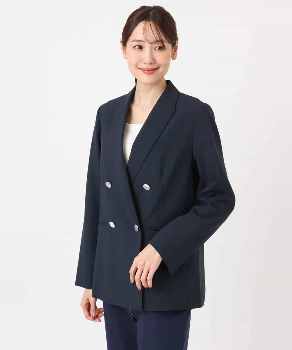 FKDFD15230 MK MICHEL KLEIN(MK ミッシェルクラン) [洗える]ダブルブレストジャケット ネイビー