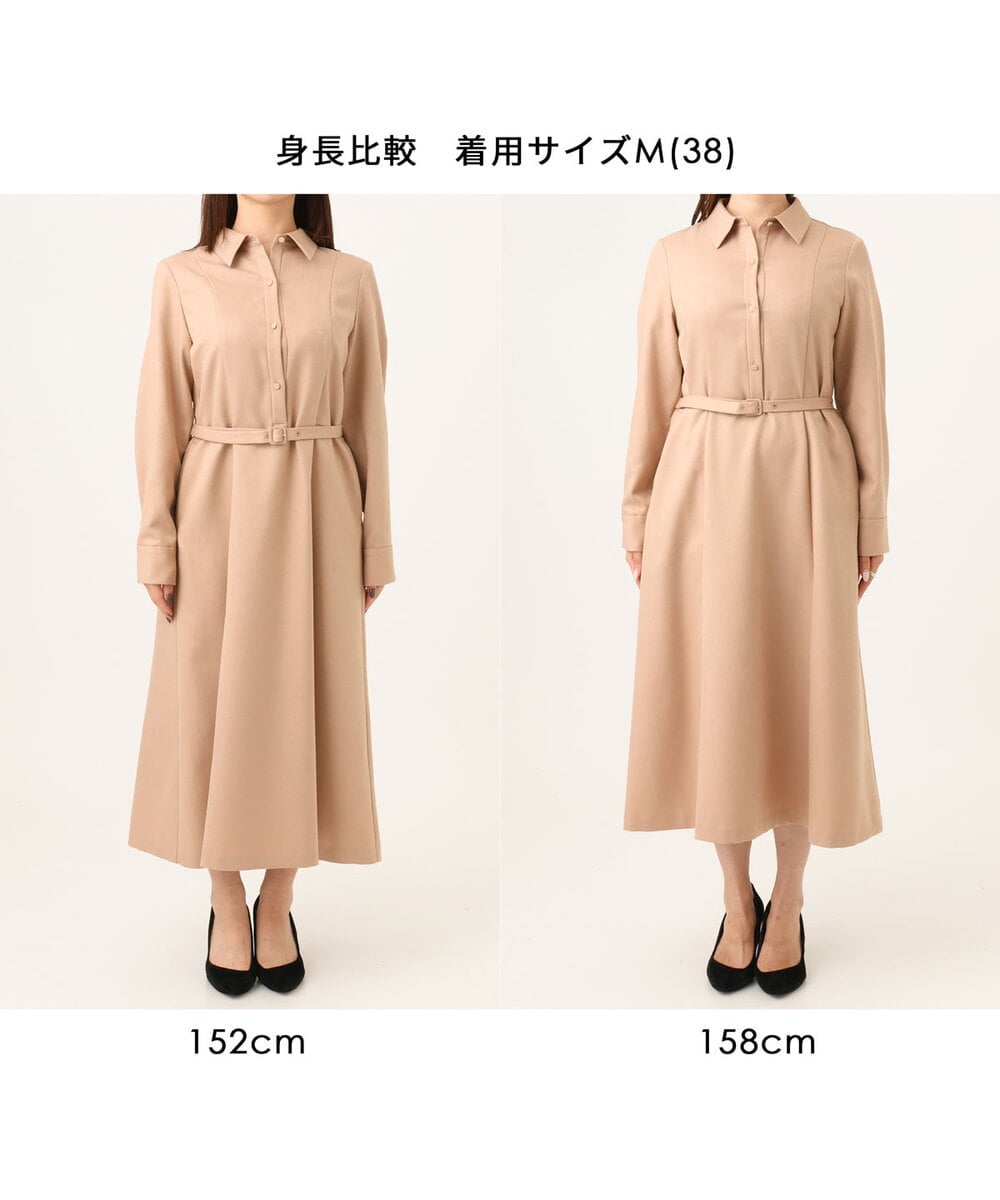 FKEAG62250 MK MICHEL KLEIN(MK ミッシェルクラン) [洗える]ウールライク衿付きワンピース ブラック