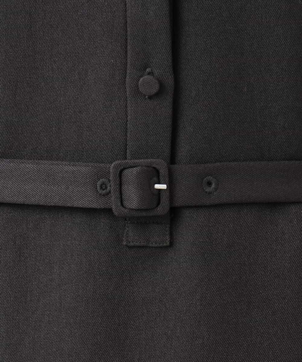 FKEAG62250 MK MICHEL KLEIN(MK ミッシェルクラン) [洗える]ウールライク衿付きワンピース ブラック