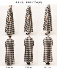 FKEJD31260 MK MICHEL KLEIN(MK ミッシェルクラン) [洗える]オンブレチェック柄シャツワンピース ネイビー