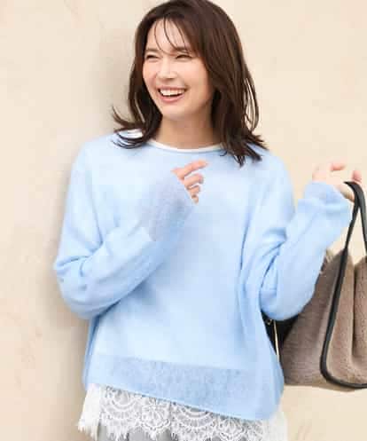 FKFAG44160 MK MICHEL KLEIN [洗える]モヘアメッシュニット