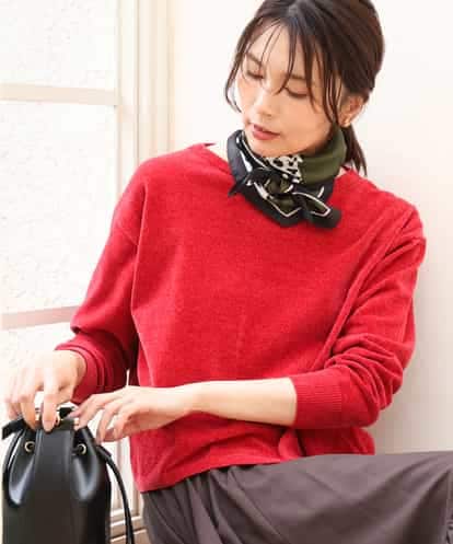 FKFAG45120 MK MICHEL KLEIN [洗える]モールヤーンボートネックニット