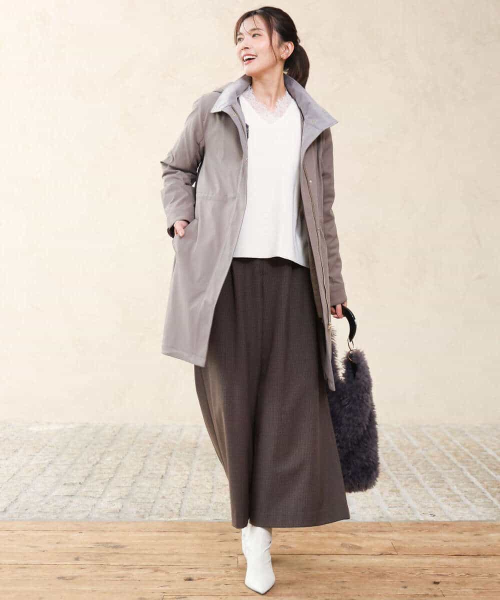FKFAH51160 MK MICHEL KLEIN(MK ミッシェルクラン) [洗える]レースデザインVネックニット アイボリー