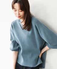 FKFAH51160 MK MICHEL KLEIN(MK ミッシェルクラン) [洗える]レースデザインVネックニット アイボリー