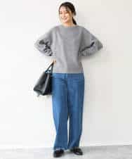 FKFDG67150 MK MICHEL KLEIN(MK ミッシェルクラン) [洗える]片畦編みラグランスリーブニット アイボリー