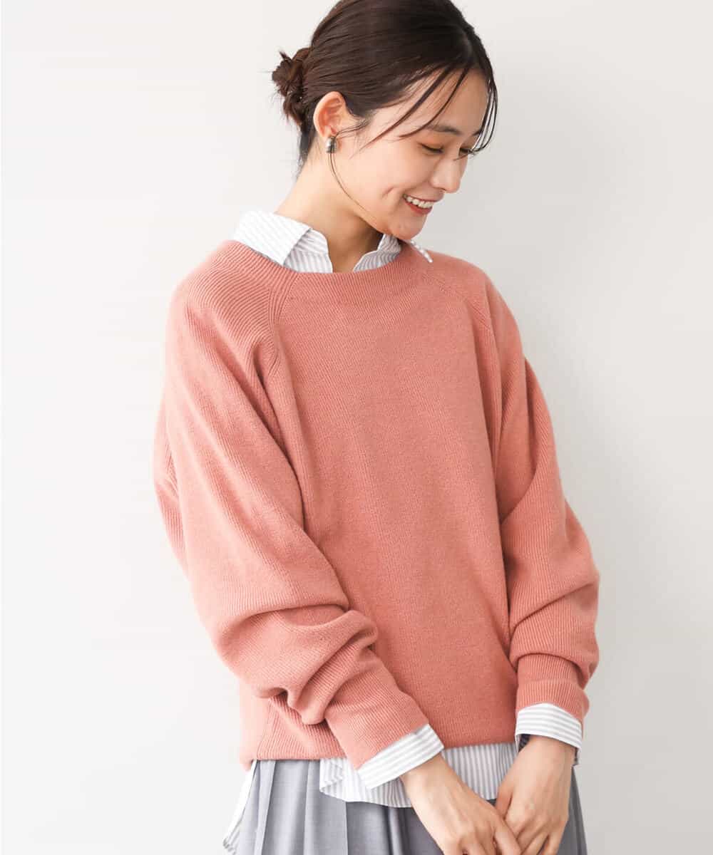 FKFDG67150 MK MICHEL KLEIN(MK ミッシェルクラン) [洗える]片畦編みラグランスリーブニット アイボリー