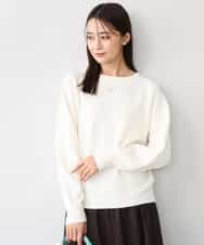 FKFDG67150 MK MICHEL KLEIN(MK ミッシェルクラン) [洗える]片畦編みラグランスリーブニット アイボリー