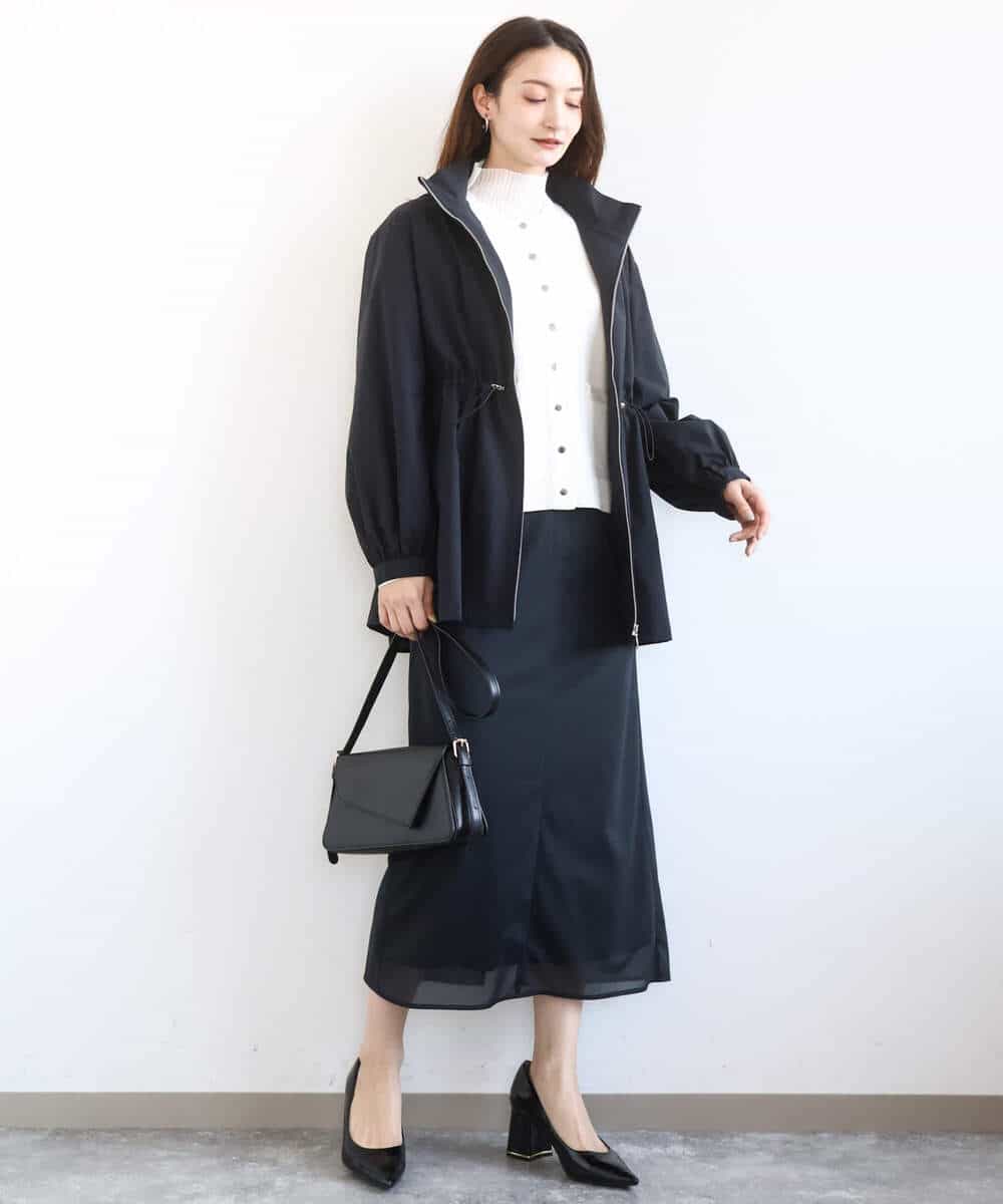 FKFFD22110 MK MICHEL KLEIN(MK ミッシェルクラン) [洗える]ハイネックシアーリブニット ピンク