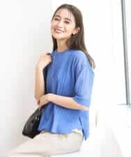 FKFGD43160 MK MICHEL KLEIN(MK ミッシェルクラン) [洗える]ワイドリブシアーニット×タンクトップ ツインセット ブルー